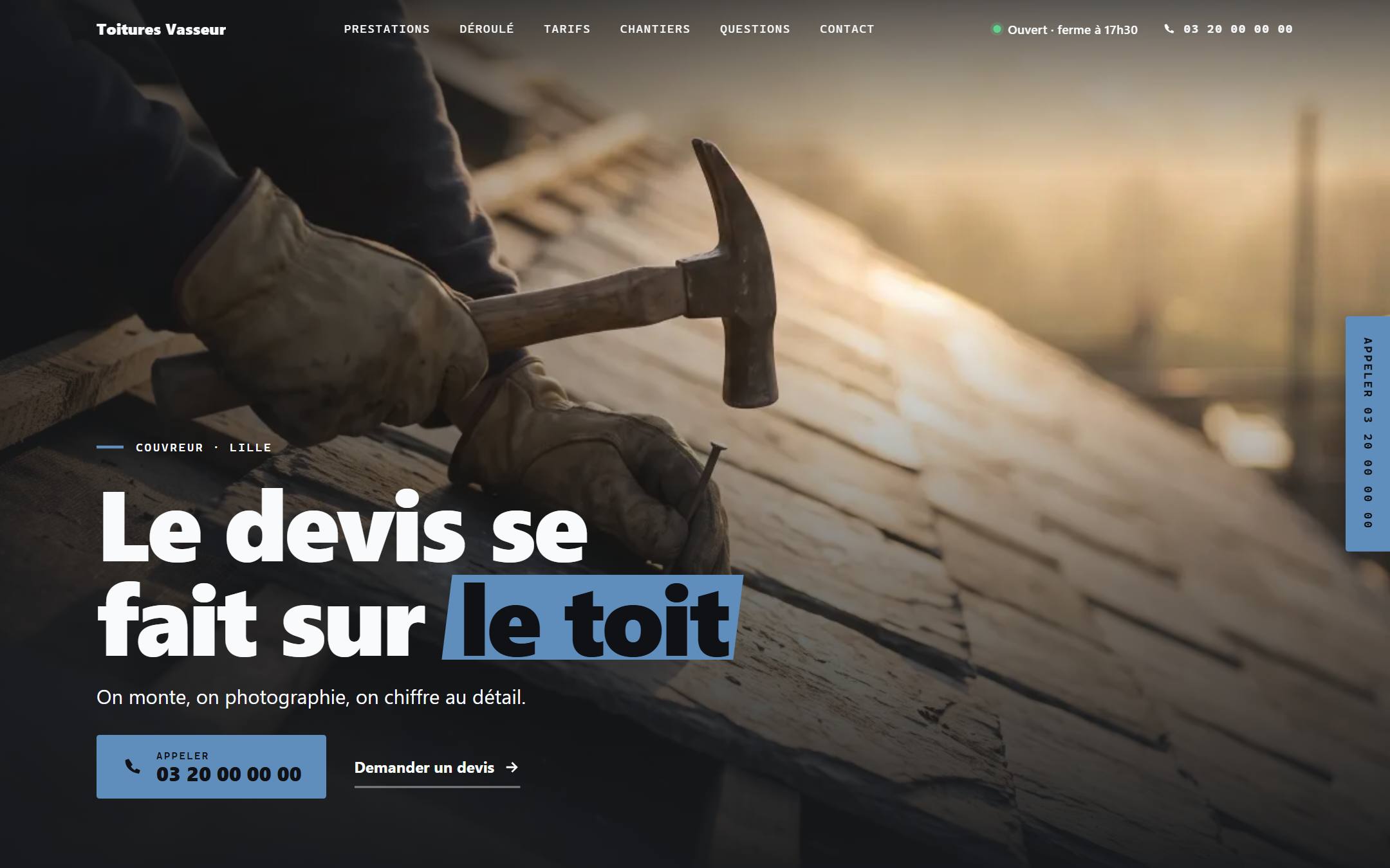 Page d’accueil du site Perrin Rénovation, artisan du bâtiment